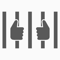prisoner icon, detainee vector, convict illustration