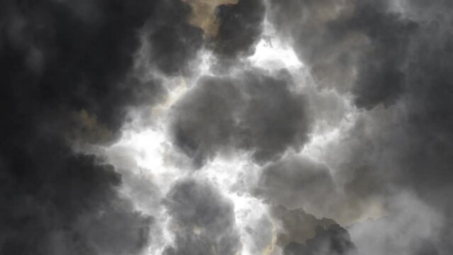 4k dark, thick cumulonimbus clouds