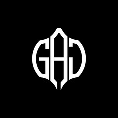 GAJ letter logo. GAJ best black background vector image. GAJ Monogram logo design for entrepreneur and business.  © image