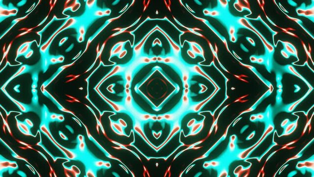 Flashing blue and red romb neon animation 
