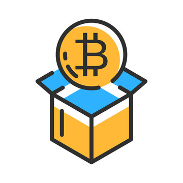 Crypto wallet icon. Bitcoin money. Vector illustration