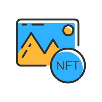 NFT picture line icon. Crypto money. Vector illustration concept