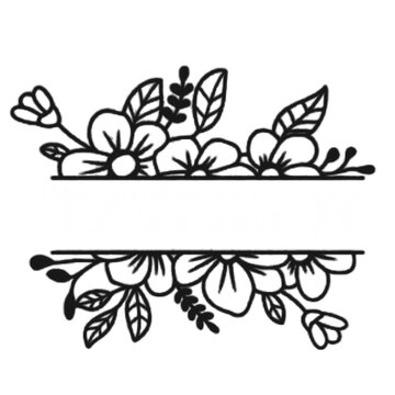 Split Monogram Border Floral Frame