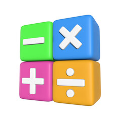 Fototapeta premium Stylized 3D Math Operation Illustration