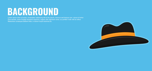 Vector background with father's day theme and elements. Blue background with hat and blank section for text nice for banner template