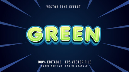 Fototapeta premium Green 3d editable text effect font style
