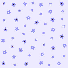 Fototapeta na wymiar Daisy purple flowers pattern background nature wrapping paper or textile design