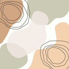 Boho hand drawn abstract shapes wallpaper background vector