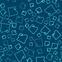 Green line Map of Egypt icon isolated seamless pattern on blue background. Vector