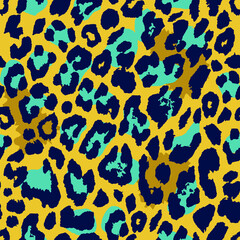 Leopard pattern design funny drawing seamless pattern. animal skin design Jaguar, cheetah, panther fur. Poster or t-shirt textile graphic design wallpaper, wrapping paper.