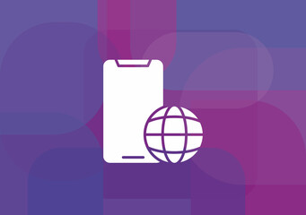 Vector mobile internet icon line icon.vector illustration design