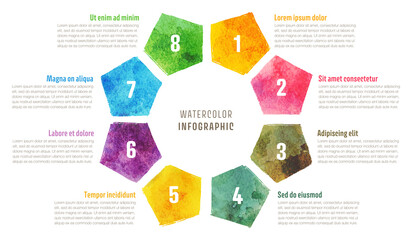 Vector watercolor infographic template