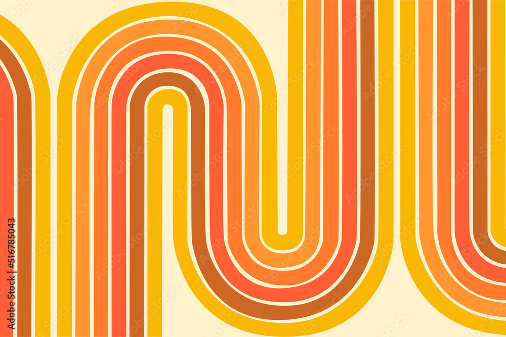 Poster boho abstract lines retro texture background. summer pattern.