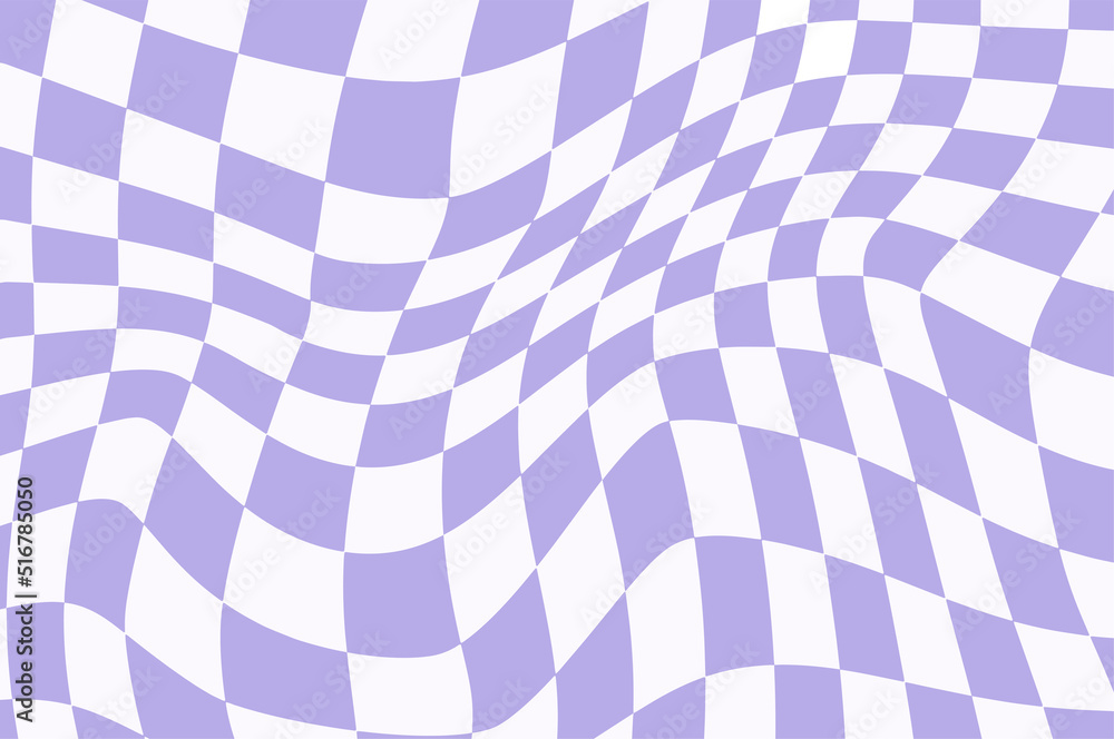 Poster retro chess wavy pattern 70s 90s background texture.