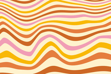 Retro rays abstract texture 70s hippie background. Groovy vintage style. 