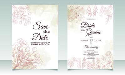Beautiful wedding invitation card design templates