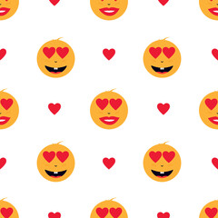 Color seamless pattern with smiling emoticons. Vector illustration.