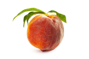 Peach isolated on white background