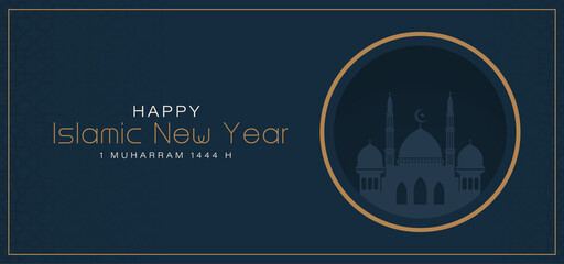 Happy Muharram and islamic new year background design concept