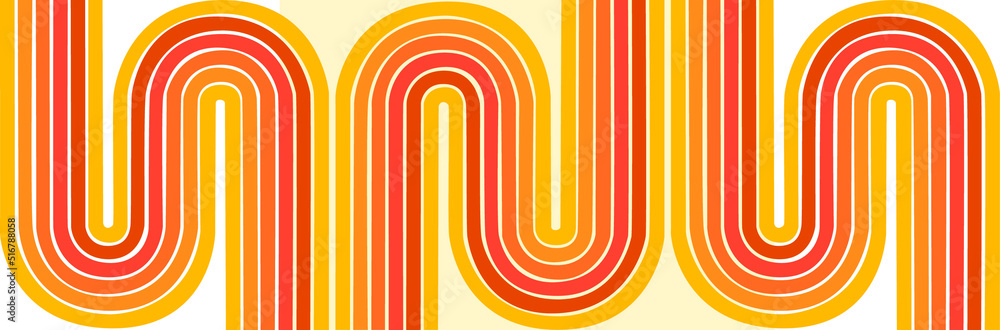 Poster rainbow retro wave groovy background pattern 70s.