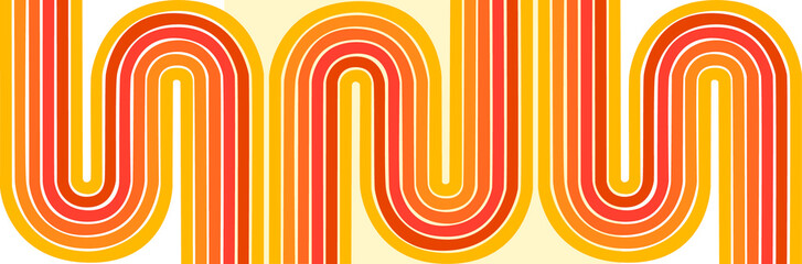 Rainbow retro wave groovy background pattern 70s.  - obrazy, fototapety, plakaty