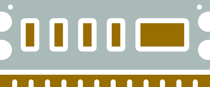 ram memory module, gray and gold clip art preview