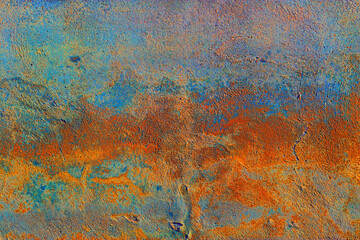 Rusty texture. Multicolored rusty texture of the wall for background.