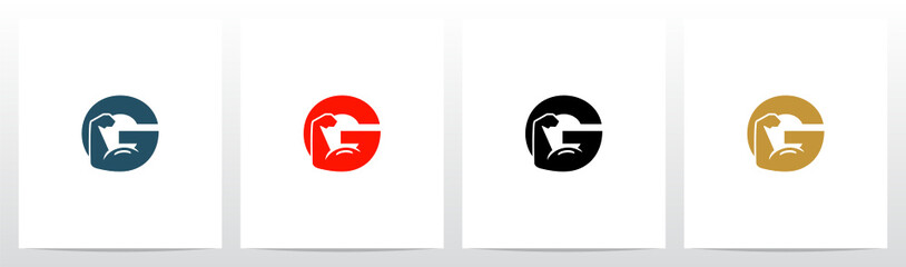 Bicep Muscle Arm On Letter Logo Design G - obrazy, fototapety, plakaty