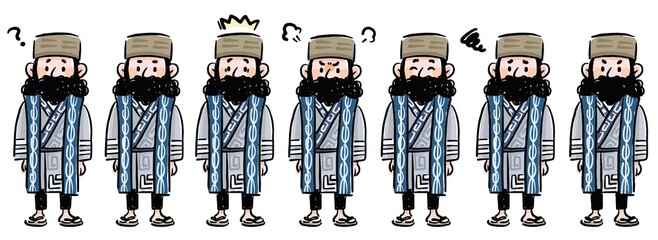 アイヌ　イラスト　全身　セット素材　男性