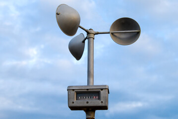 anemometer used for measuring the speed of wind and weather station instrument