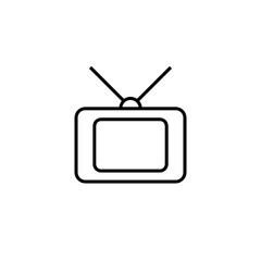 Old Black Retro TV icon isolated on white background