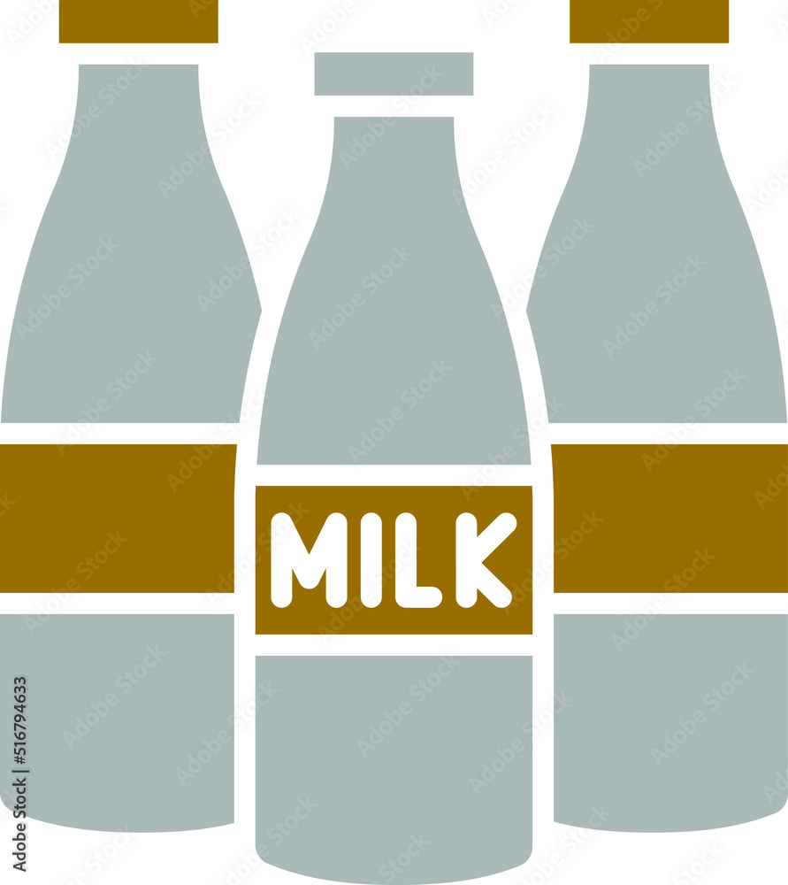 Sticker Milk Bottles Icon Style