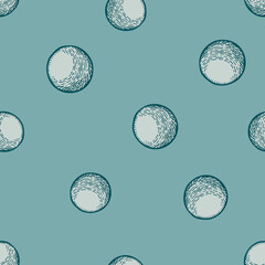 Ball engraved seamless pattern. Vintage sports elements for table tennis hand drawn style.