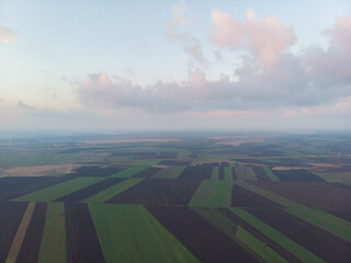 Plain fields. Aerial photo.