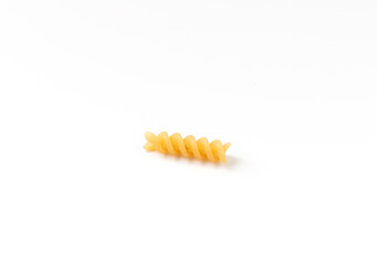 Pasta isolated on white background, flat lay, top view.