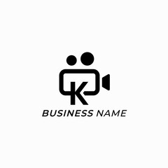 design logo combine letter K and camera video