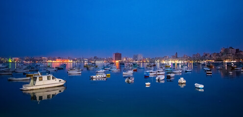 Night day at alexandria coast egypt

