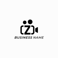 design logo video camera and letter Z