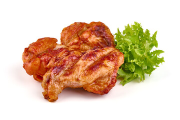 Roasted Buffalo chicken, barbecue dishes, isolated on white background.