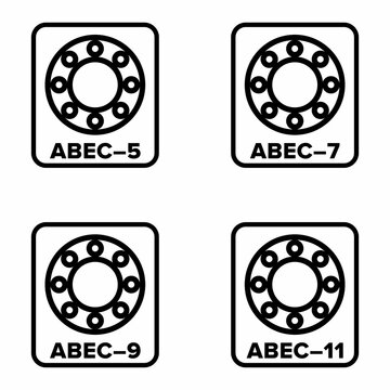 "ABEC scale" ball bearing vector information sign
