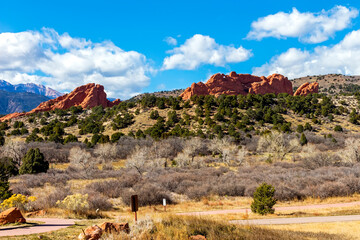 The landscape in the Garden of the Gods in Colorado,United States.