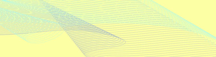 waves of thin blue lines on bright yellow background