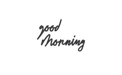 Good morning lettering text. Vector line calligraphy.