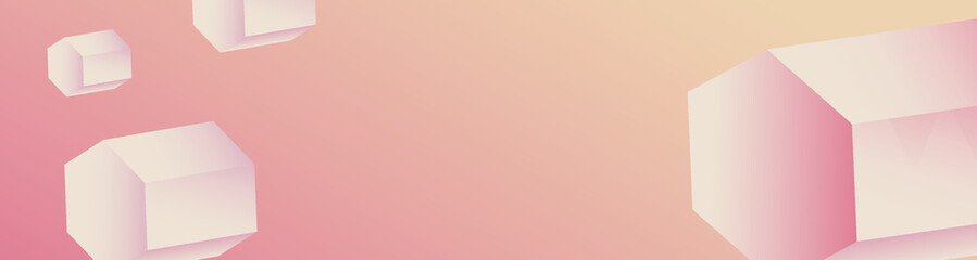 Fototapeta premium pastel peach gradient 3d geometric shapes on vector background