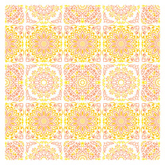 Tiled ornament of silhouette vegetation. Decorative element. Print for the cover of the book, postcards, t-shirts. Illustration for rugs.