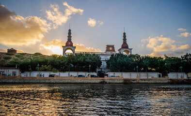 Obraz premium Dramatic view for Nile river at Rasheed Egypt 