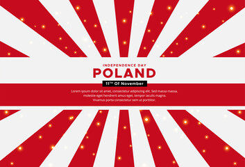 Modern Poland independence day design isolated on sunburst background vector