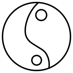 yin and yang sign line art 