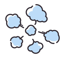 シンプルな線のかわいい爆発の煙