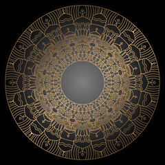 Luxury ornamental mandala design in golden color arabesque pattern background